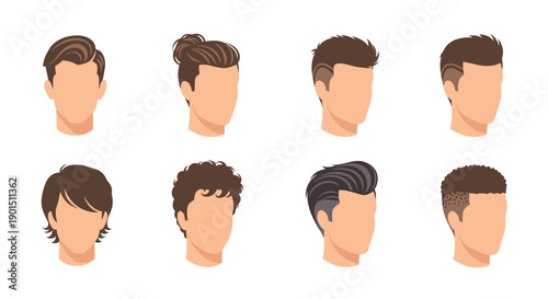 Diverse Collection of Modern Men's Hairstyles Showcasing Variety and Style Choices