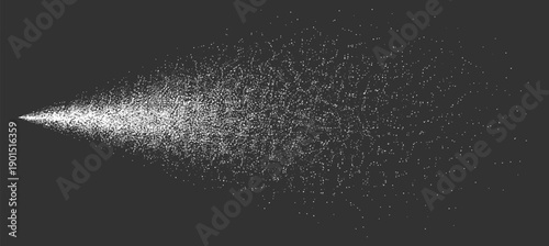 Abstract water spray with liquid droplets particles mist stream and dispersion texture on transparent background