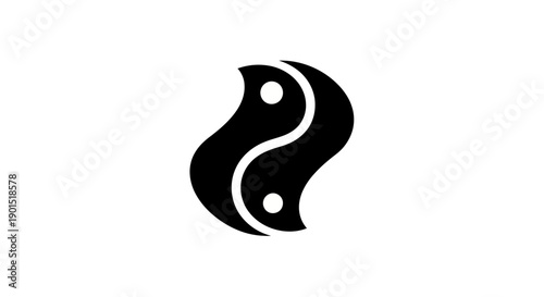 Abstract yin yang symbol on white background