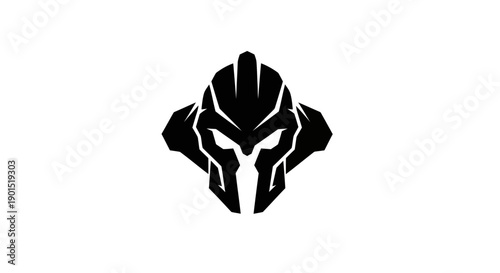 Abstract warrior helmet icon design