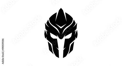 Abstract warrior helmet icon isolated