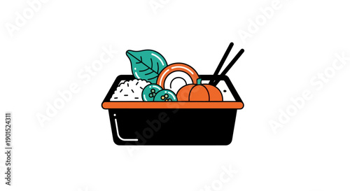 Bento box illustration