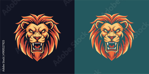 Vibrant Lion Illustration, Animal Art, Graphic Design, Digital Illustration, Bold Colors, Eye-Catching Concept