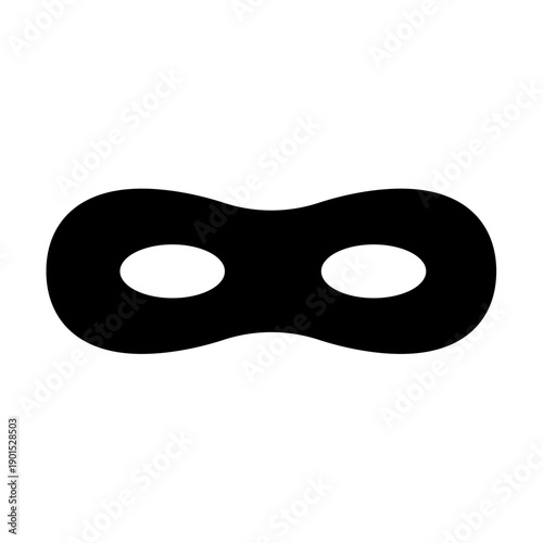 Superhero mask vector black icon. Silhouette hero cartoon character comic face. Flat black superhero costume design mask