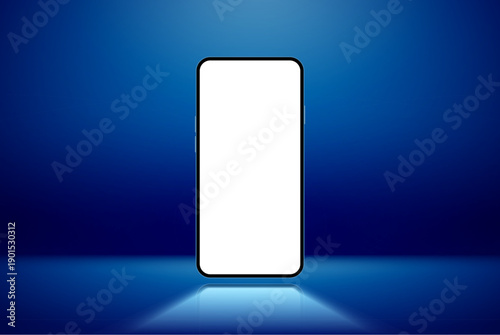 Phone mockup screen template. Smartphone screen mockup background isolated front blank frame device.