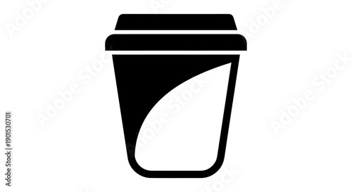 Black and white beverage cup graphic