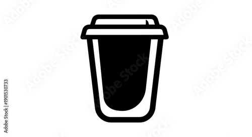 Black and white beverage cup icon