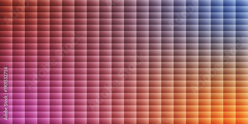 Abstract Geometric Mosaic Background with Gradient Square Grid and Grainy Texture