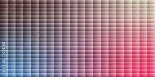 Abstract Geometric Mosaic Background with Gradient Square Grid and Grainy Texture