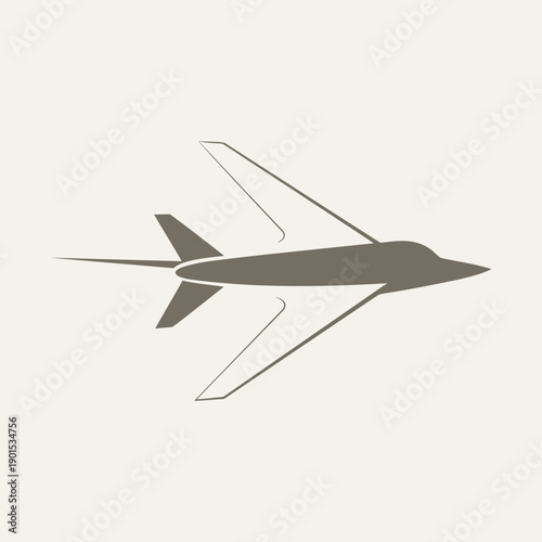 Side View Airplane Illustration Minimal Aviation Flat Vector