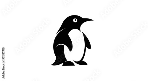 Black and white penguin illustration
