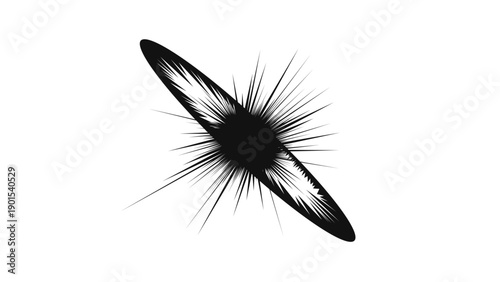 Chaotic, radial, explosive shapes with sharp spikes on a white background. Abstract comical flashes scattered throughout the composition create strong visual tension, movement, and energetic contrast.