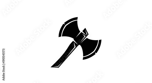 Black axe illustration on white background