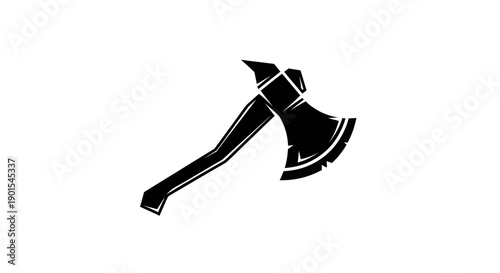 Black axe illustration on white background
