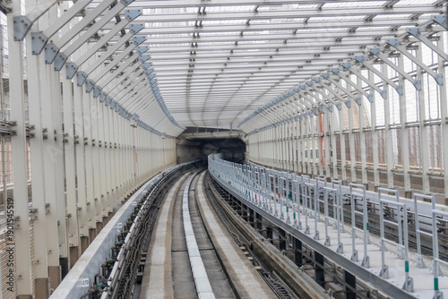 Canvastavla Railway track for Yurikamome Monorial in Tokyo.