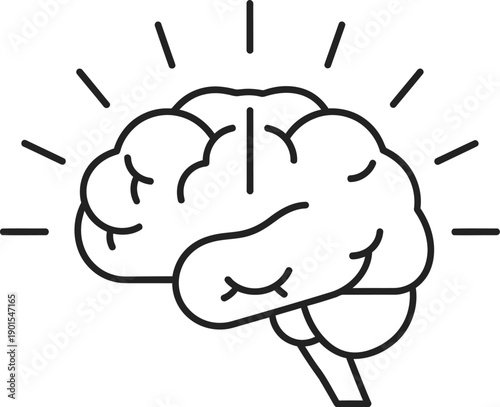 Illustration of Human Brain with Idea for Optimal Brain Care and Mental Clarity Concepts