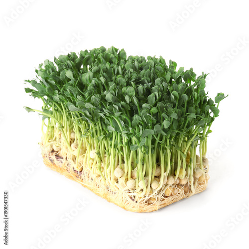 Fresh peas micro green on w...