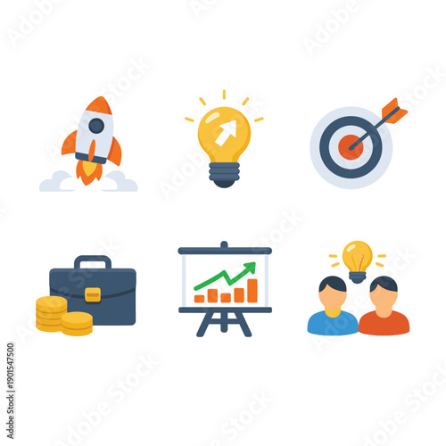 Business growth icons bundle for entrepreneurs