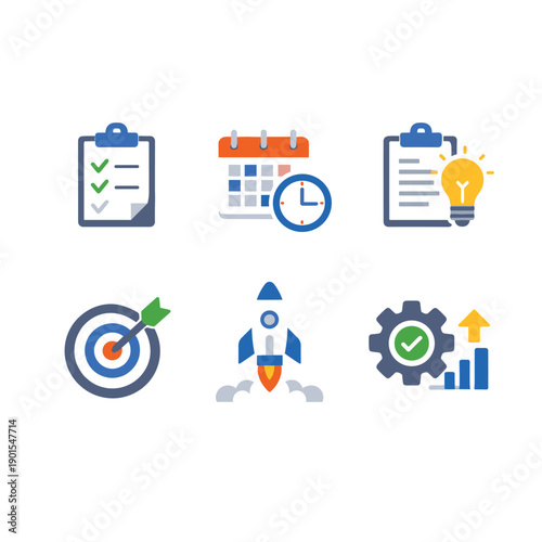 Productivity and planning icons collection