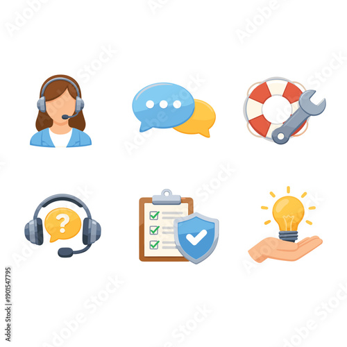 Customer support icons collection for service enhancement