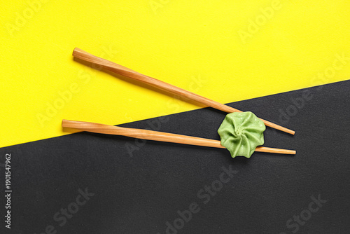 Portion of tasty wasabi wit...