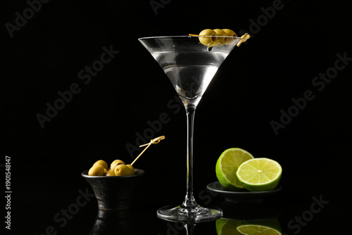 Glass of fresh martini with...