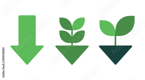 A graphic illustration showing the growth and development process from decline to growth