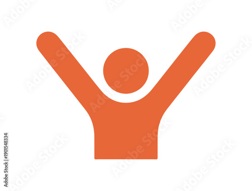 A person celebrating with arms raised in a moment of triumph and joy