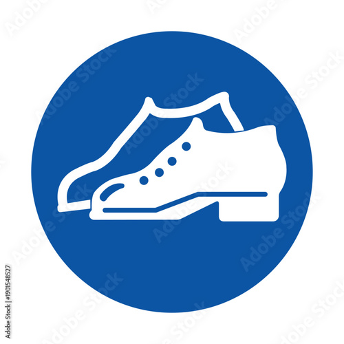 Clean and Modern Shoe Care Icon in Vibrant Blue Circle Design