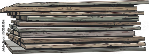 Stack of Metal Sheets or Plates.