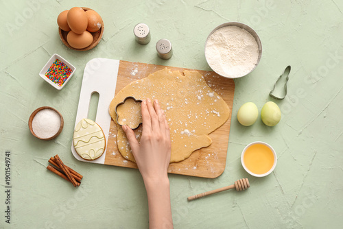 Woman preparing Easter cook...