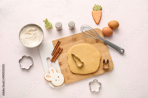 Fresh dough with Easter coo...