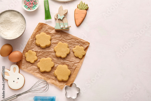 Raw Easter cookies with flo...