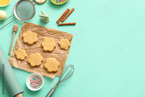 Raw Easter cookies with cin...