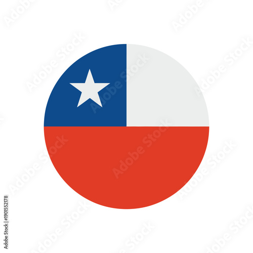 The flag of Chile in a circular shape on a white background Free Download The flag of Chile in a circular shape on a white background - GFXLoad