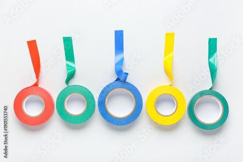 Row of colorful adhesive ta...