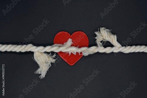 red heart and rope