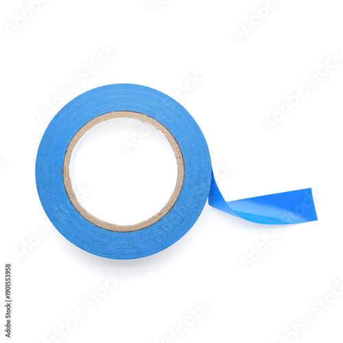 Adhesive tape roll on white...