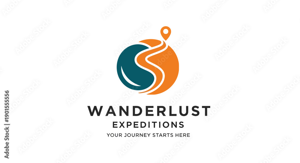 Fototapeta premium Wanderlust Expeditions Logo Design for Travel Agency.