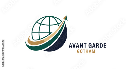 Avant Garde Gotham logo design with globe and swoosh elements.