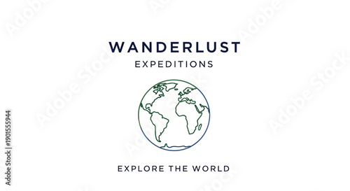 Wanderlust Expeditions Explore the World Travel Logo Design.