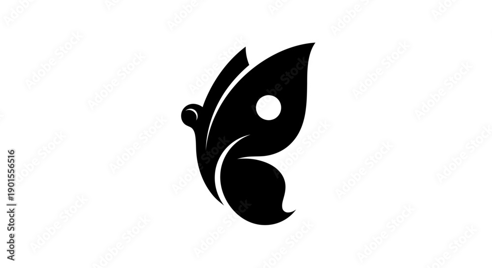 Fototapeta premium Black butterfly design on white background