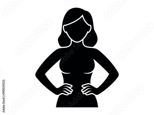 A confident woman standing with her hands on her hips in a powerful pose