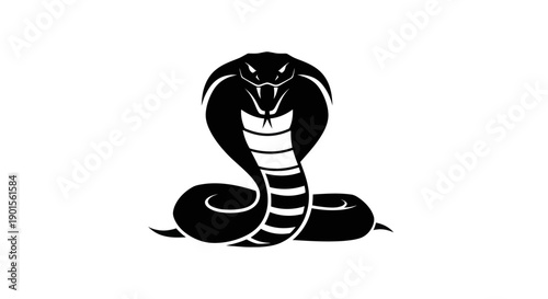 Black cobra snake silhouette isolated