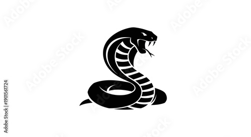 Black cobra snake silhouette isolated