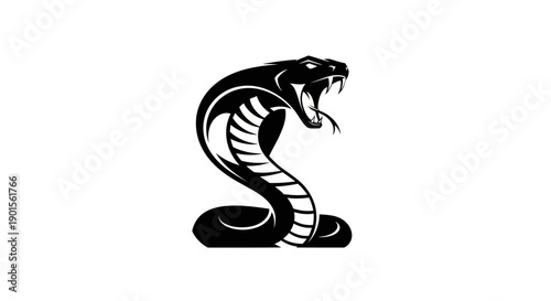 Black cobra snake silhouette isolated design