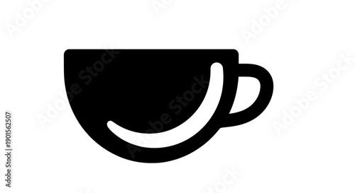Black coffee cup graphic illustration