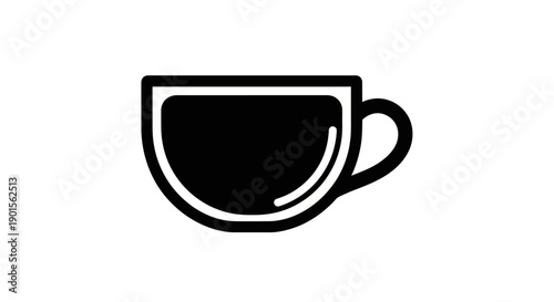 Black coffee cup graphic illustration