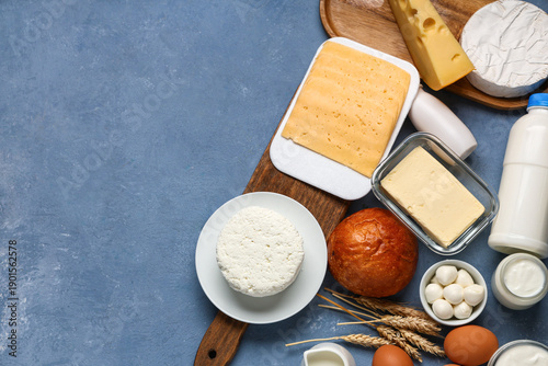 Different dairy products wi...