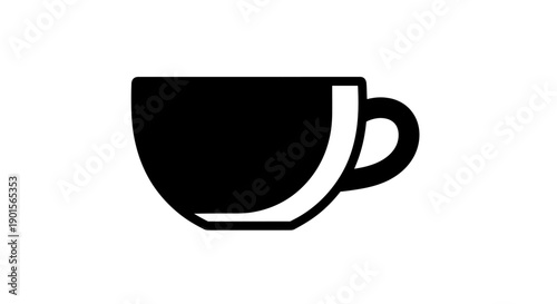 Black coffee cup graphic illustration